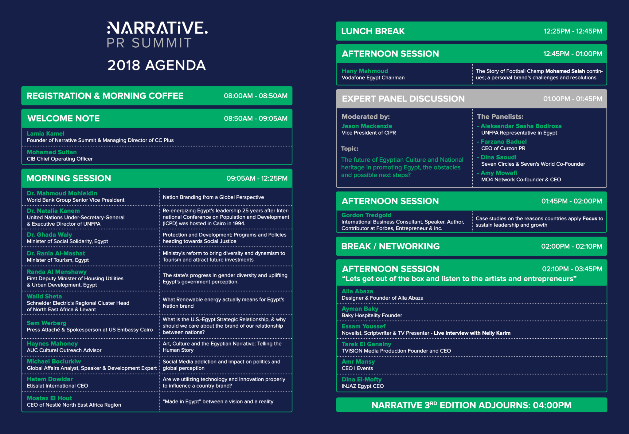 Narrative PR Summit 2018 Event Agenda
